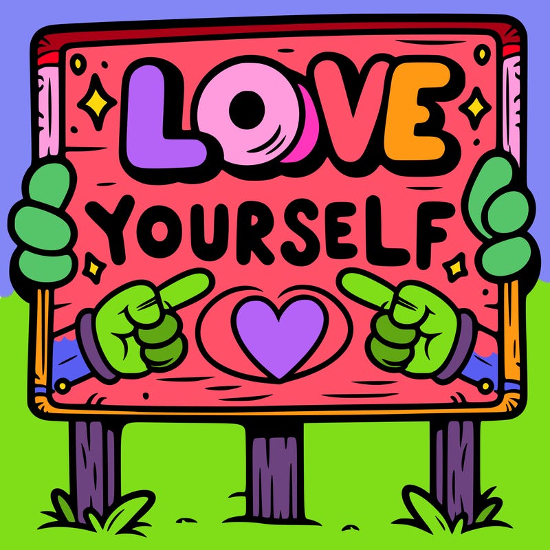 a sign where it is written: love yourself
