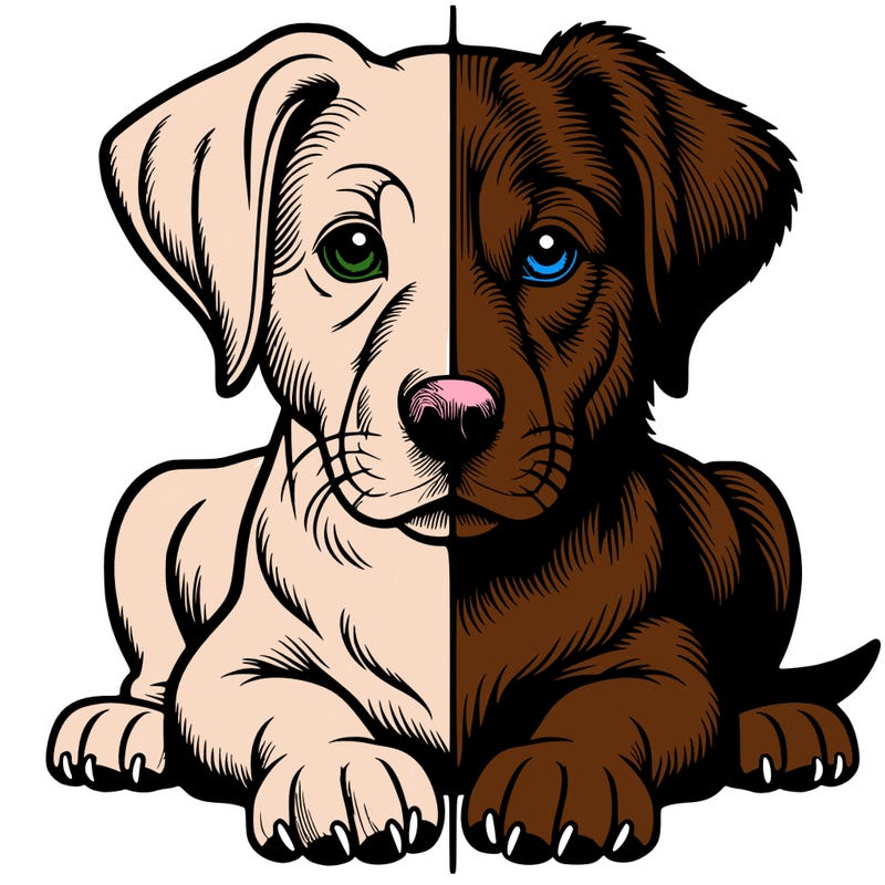 realistic dog split picture