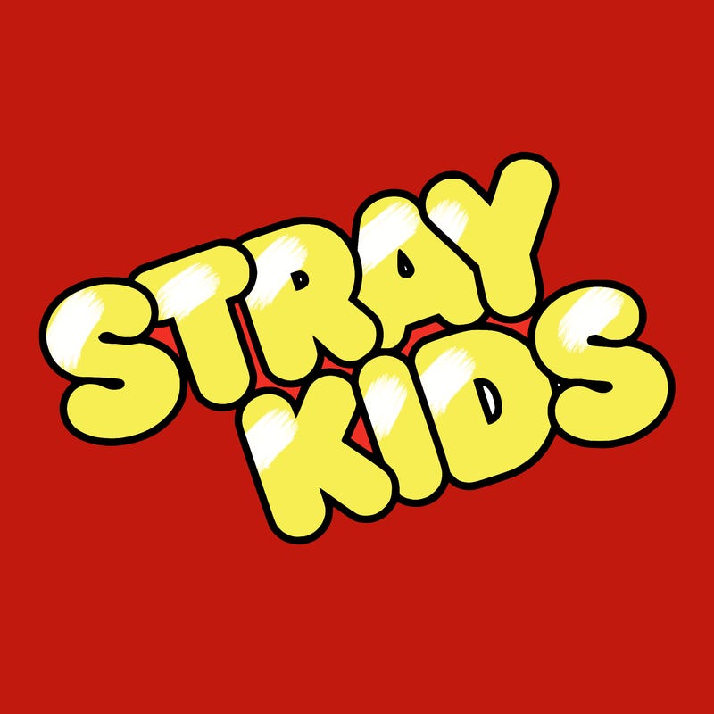 bubble letters saying stray kids