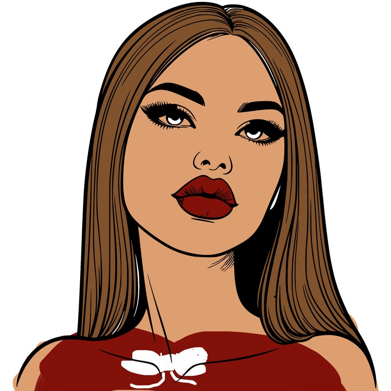 realistic woman with full lips