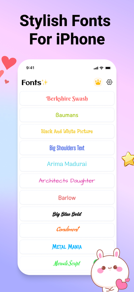 Una lista de estilos de fuente elegantes y artísticos para iPhone en la aplicación Font Keyboard