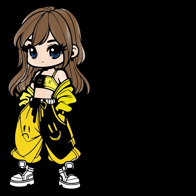 girl in crop top and baggy pants