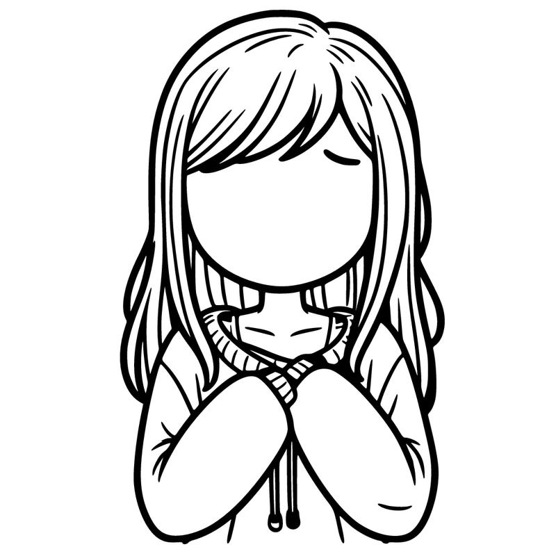 anxiety and depression girl with no face