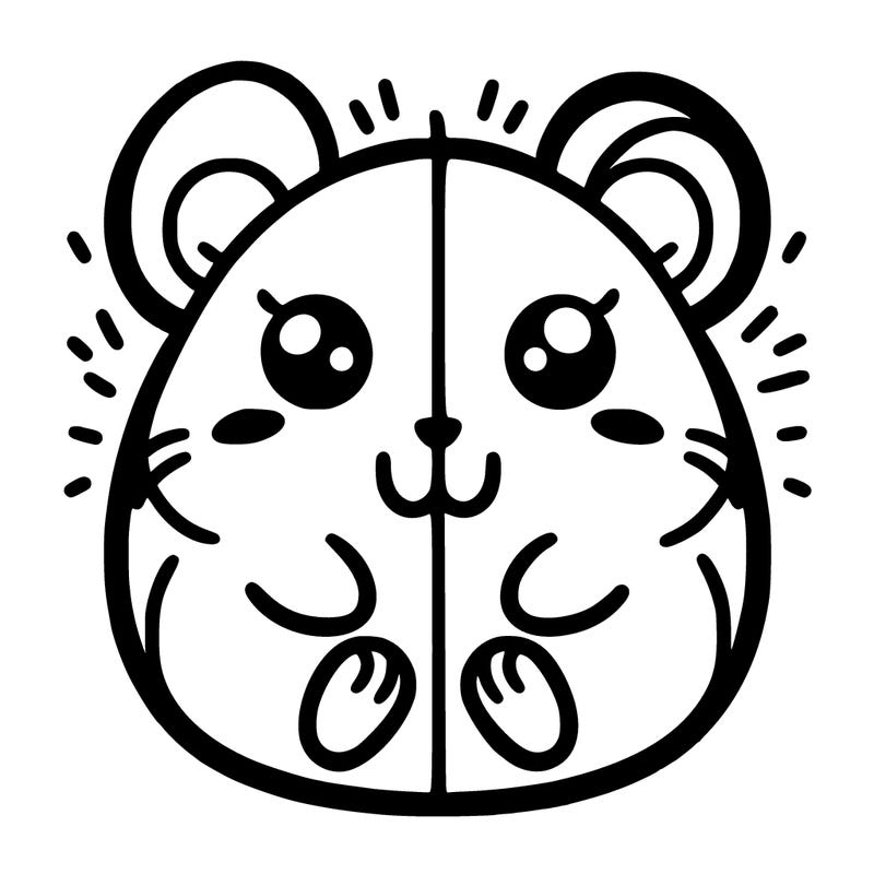 half  and half cute hamster