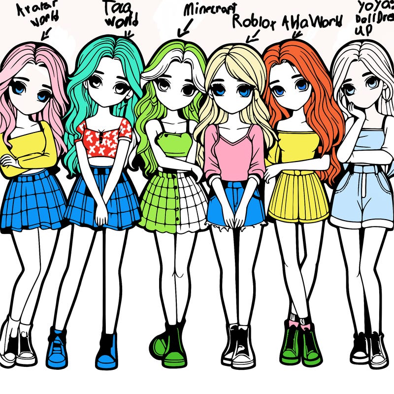 a group of girls realistic