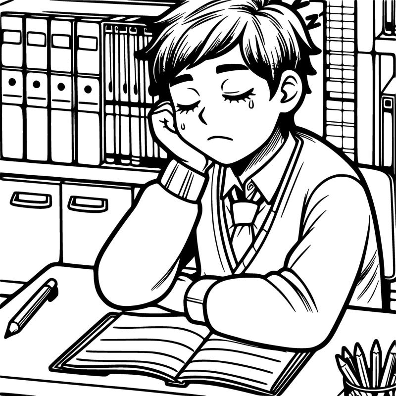 high school student asleep in class