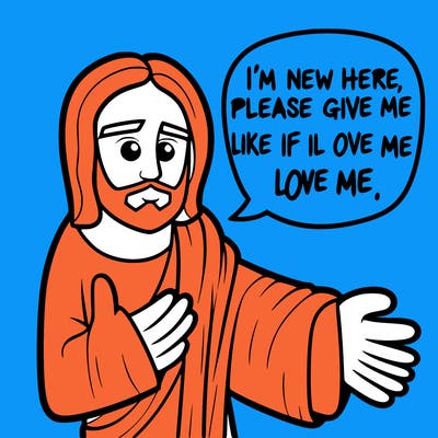 jesus giveing a hug thinking im new here please give me a like if you love jesus