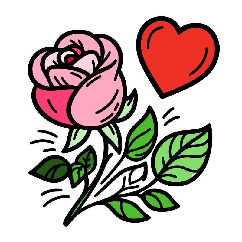 rose and heart