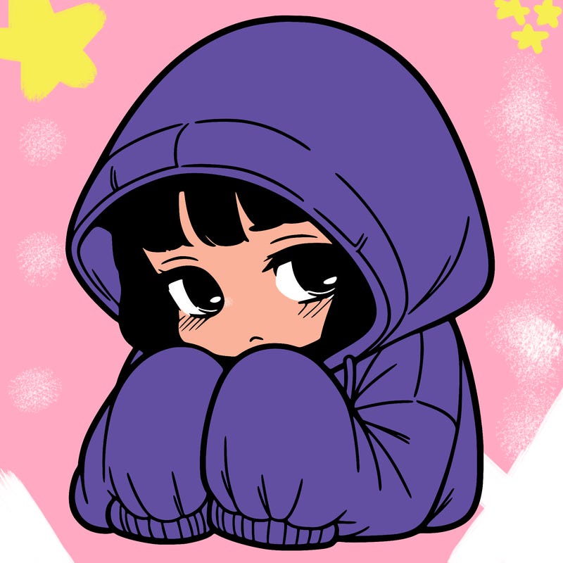 sad girl in oversised hoodie