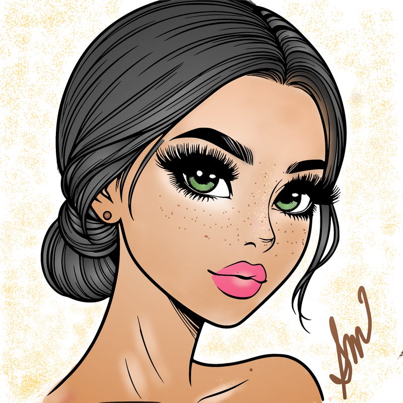 realistic girl with lashes