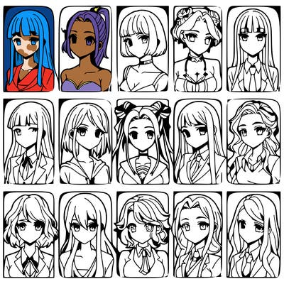 girls that look diffrent anime