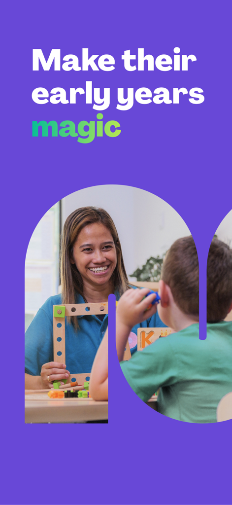 Mana (formerly LoveHeart AI) - 한 교육자와 아이가 교실 환경에서 나무 블록을 가지고 상호작용하는 모습.