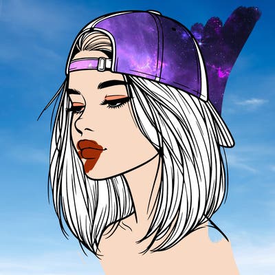 realistic  girl with a backwards hat