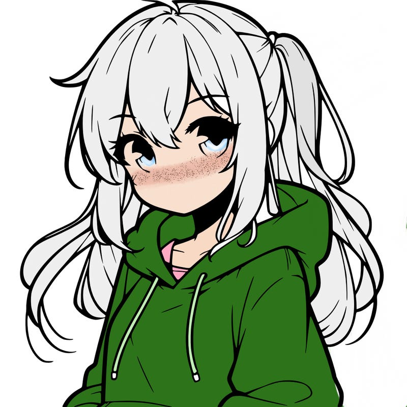 anime girl wearing hoodie