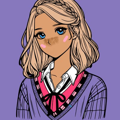 realistic girl who is preppy