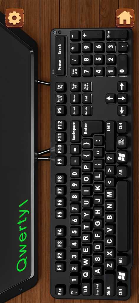 Mini Relaxing Game - pop it - A digital mechanical keyboard simulation on a wooden background for ASMR relaxation