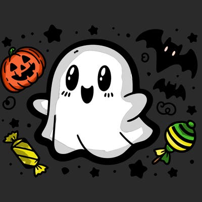 halloween cute little ghost