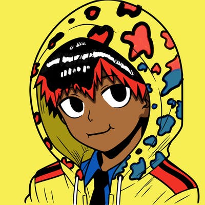 manga character with a hoodie