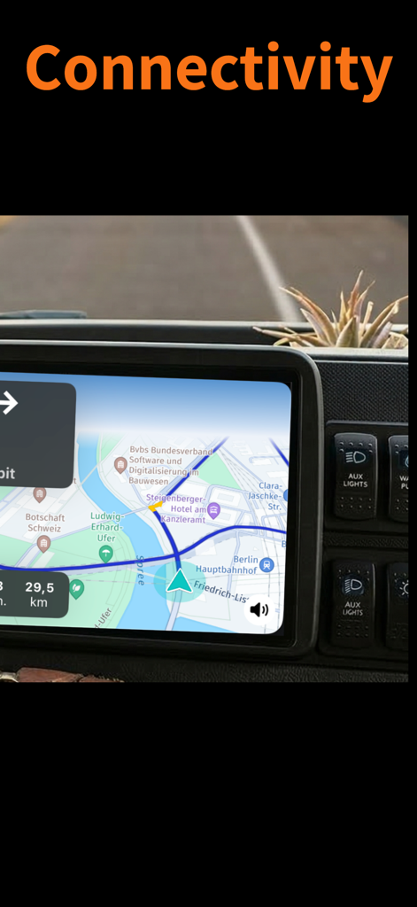 CampPilot Camper Navi - CampPilot Camper Navi navigation on a dashboard screen