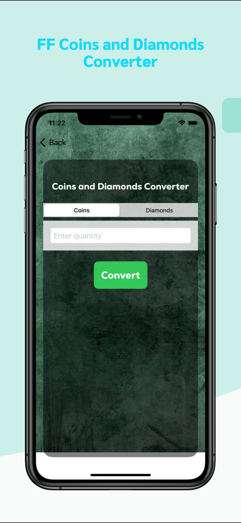 Diamonds for Freefire - Free Fire diamonds and coins converter interface
