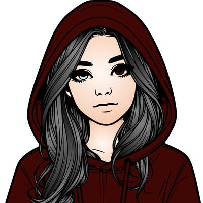 realistic girl with a hoodie