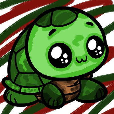 cute little animated turtle