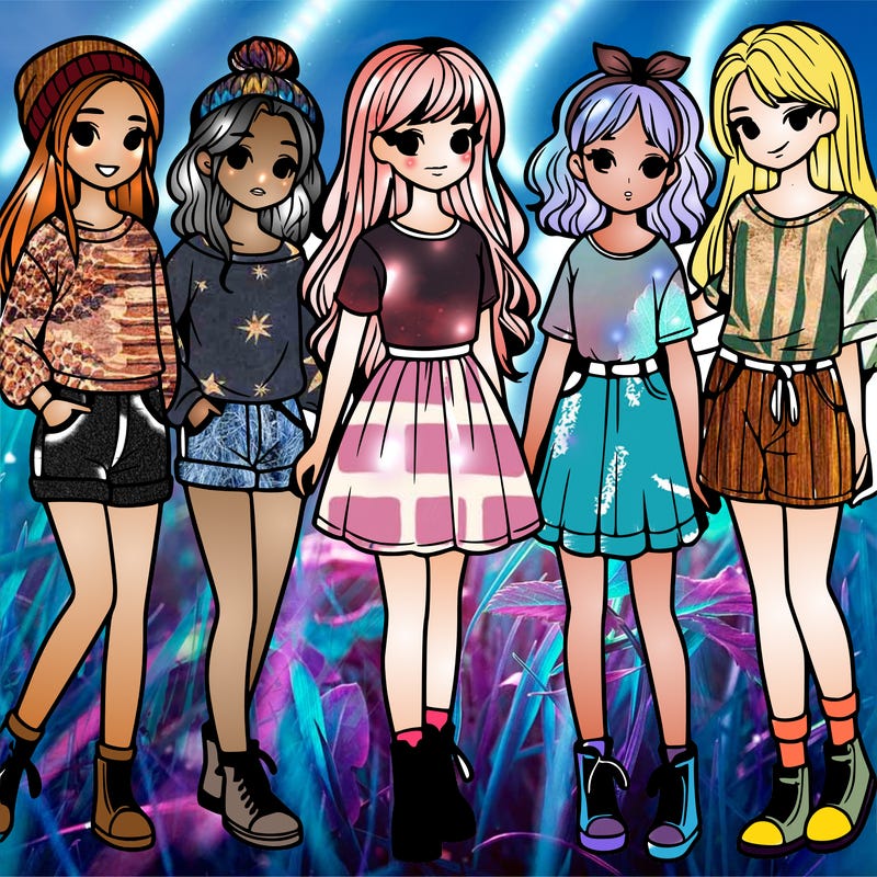 a group of five girls