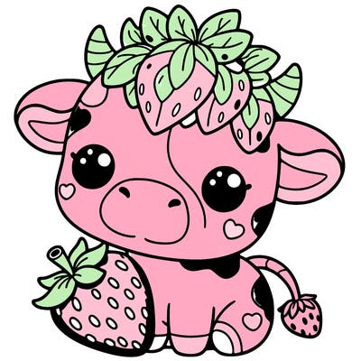 cute strawberry cow
