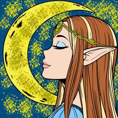 a realistic moon elf