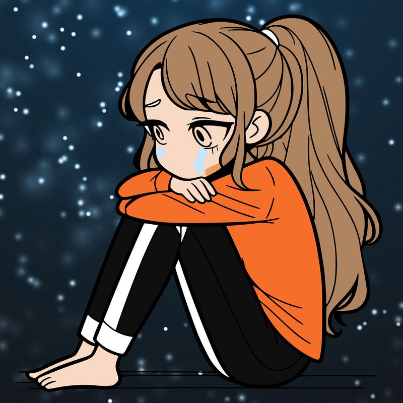 lonely young woman who is sad