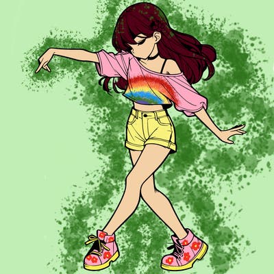 realistic girl danceing