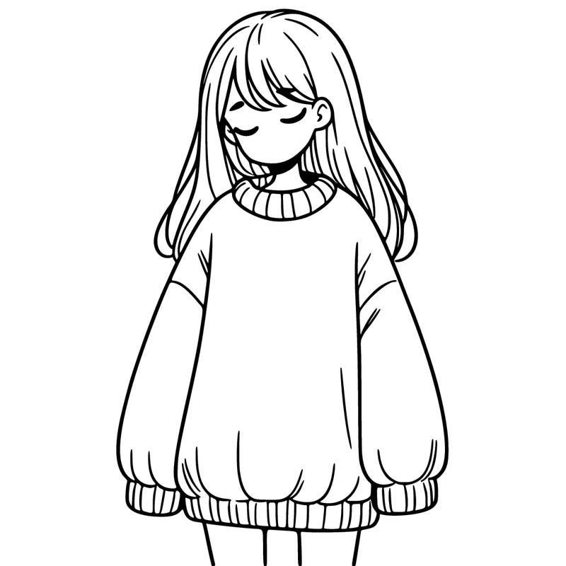 a girl with an oversized sweater