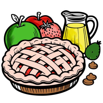 a pie of food