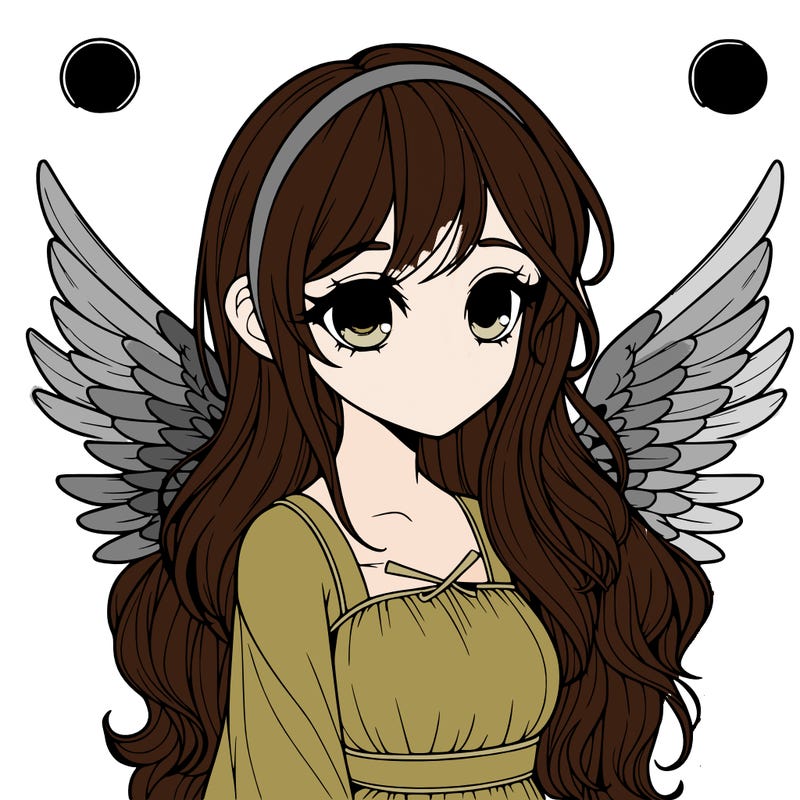realistic girl with wings