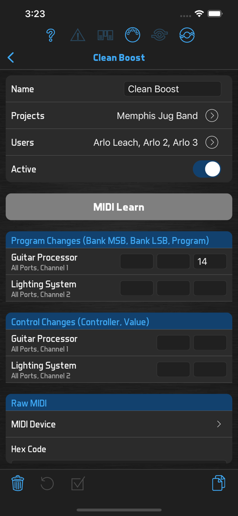 BandHelper - BandHelper MIDI automation interface for controlling musical gear and lighting during live sets.