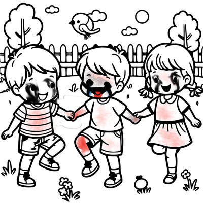 3 boys and 2 girls playing