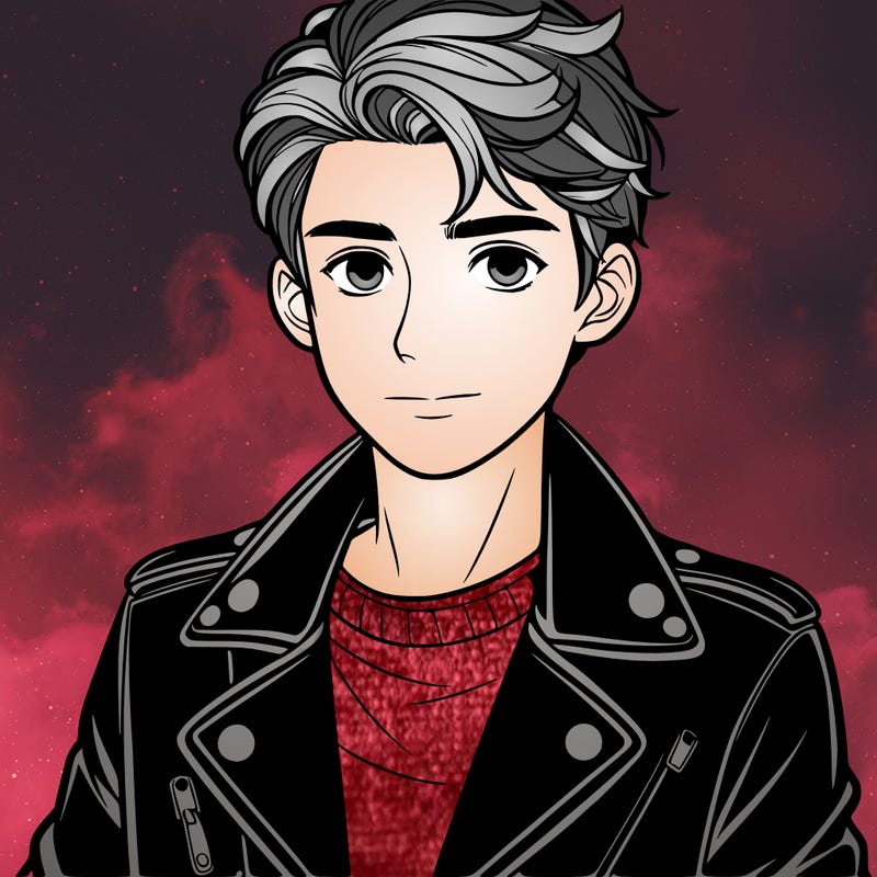 teen boy in leather jacket