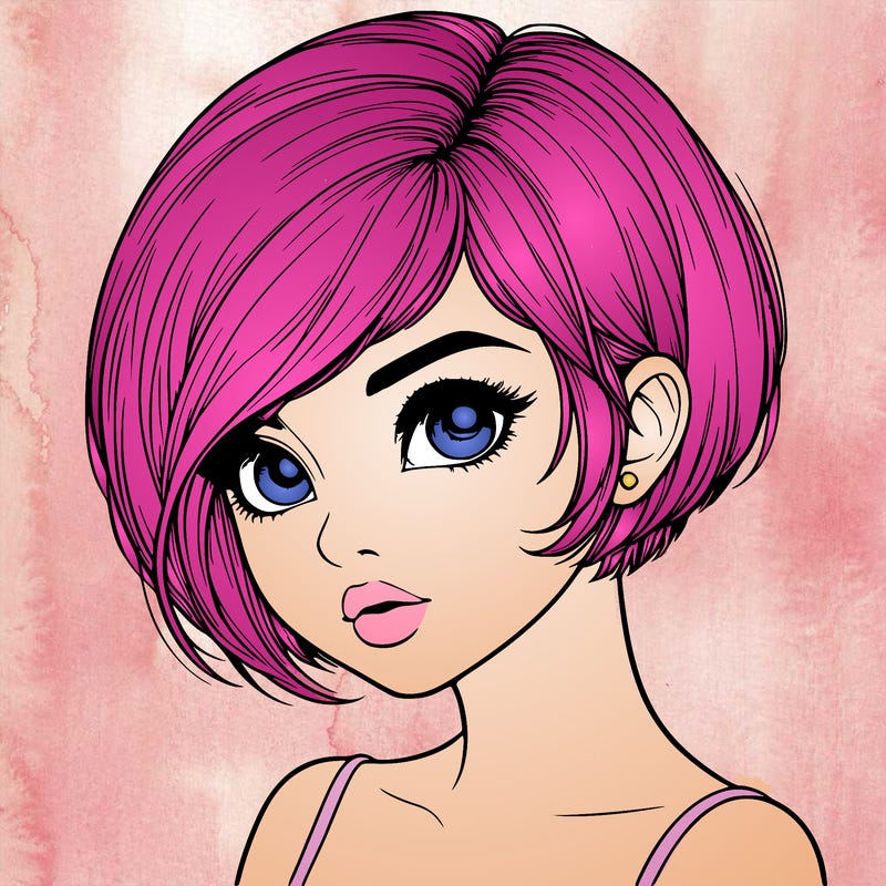 realistic girl with really short hair