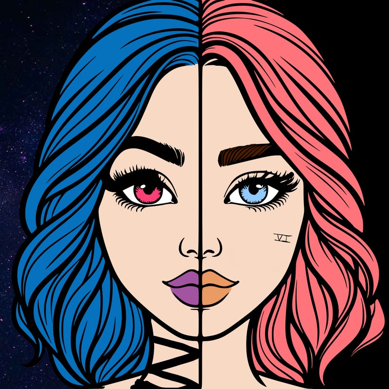 realistic girl split half