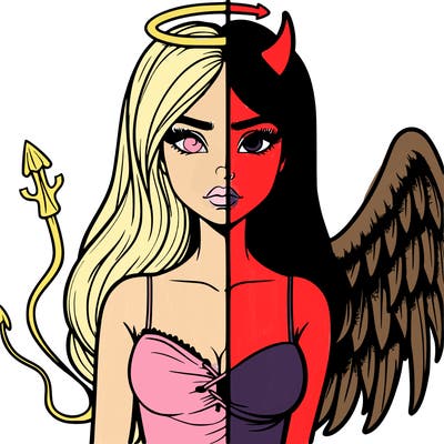 devil vs angel realistic girl