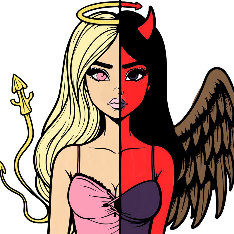 devil vs angel realistic girl