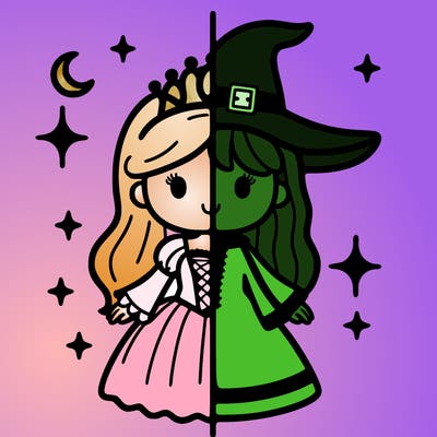 split princess and witch