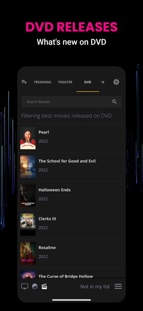 Simkl Lists: TV, Anime, Movies - App Simkl Lists che mostra le nuove uscite di film in DVD