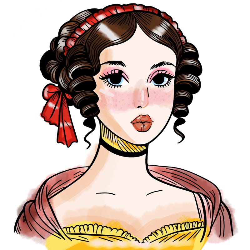 regency girl with lips
