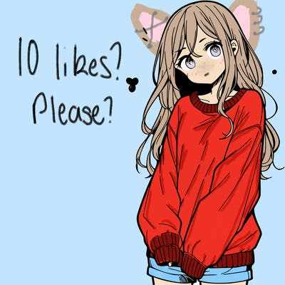 manga teen girl  in a sweater and baggy pants