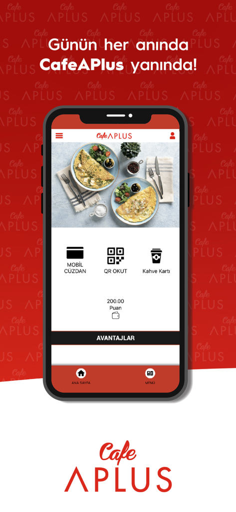 Cafe APlus - Cafe APlus mobile app interface displaying loyalty points digital wallet and reward features