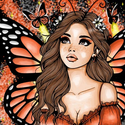 butterfly fairy realistic girl