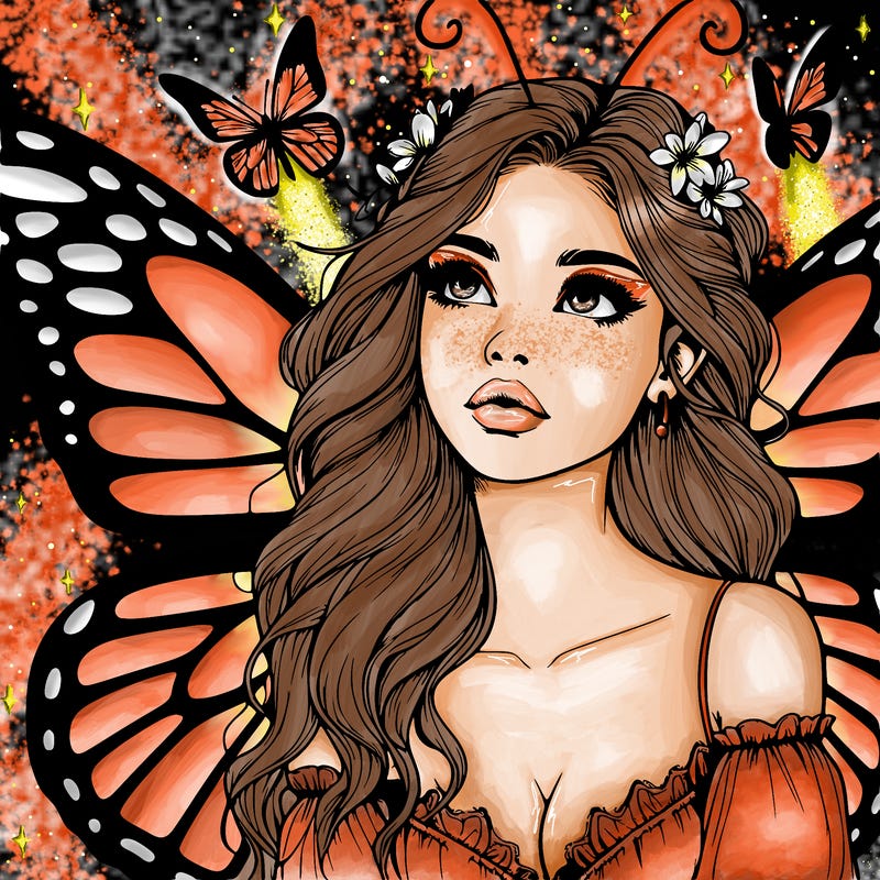butterfly fairy realistic girl