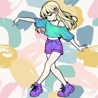 realistic girl danceing