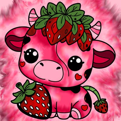 cute strawberry cow